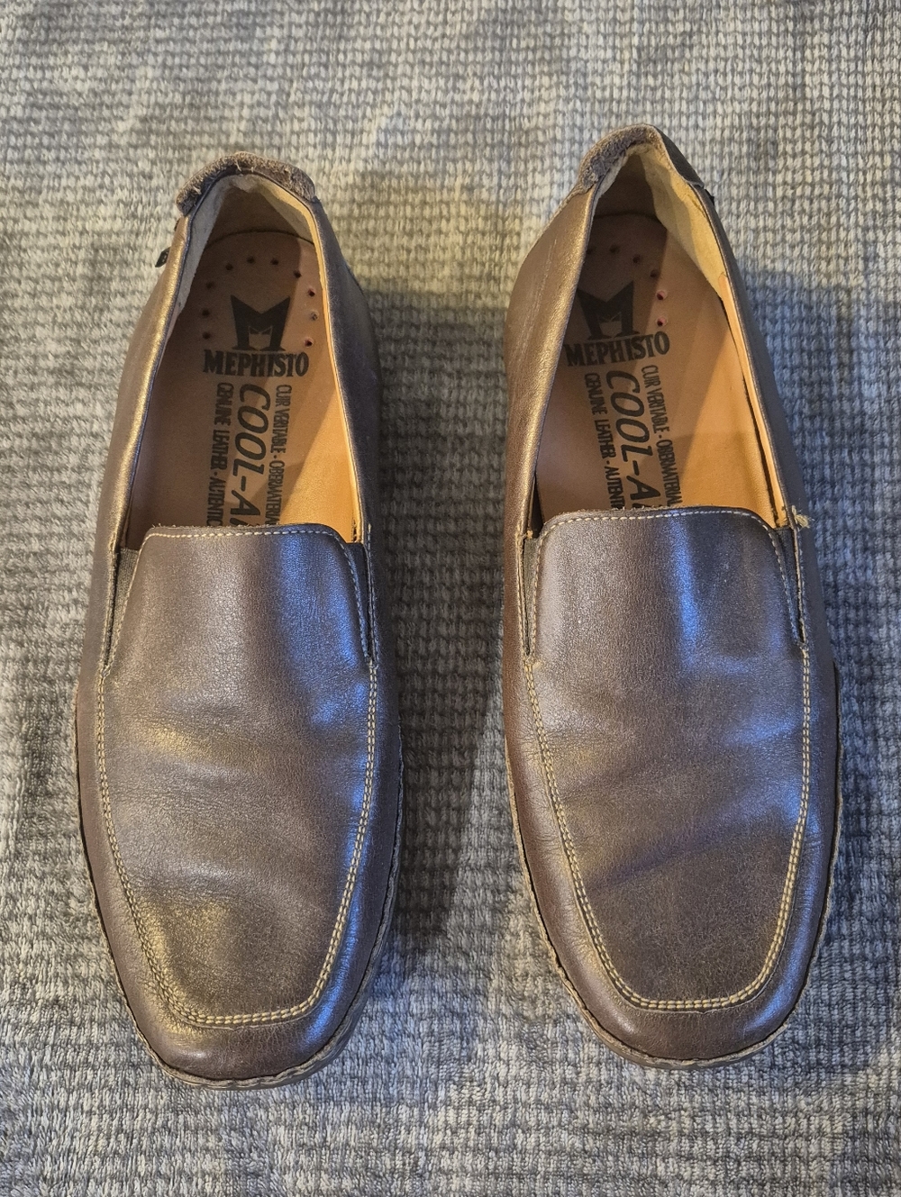 Mephisto Edlef Loafer Men's Size 9 Brown Leather Driving Moc Cool-Air Shoe Comfy